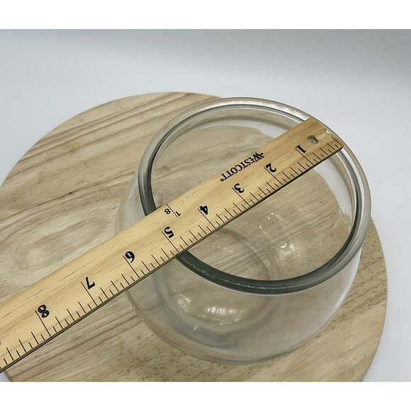 Glass Fish Bowl Vase Round Clear Globe Terrarium Candle Holder 7" Tall 5" Wide - Picture 4 of 5
